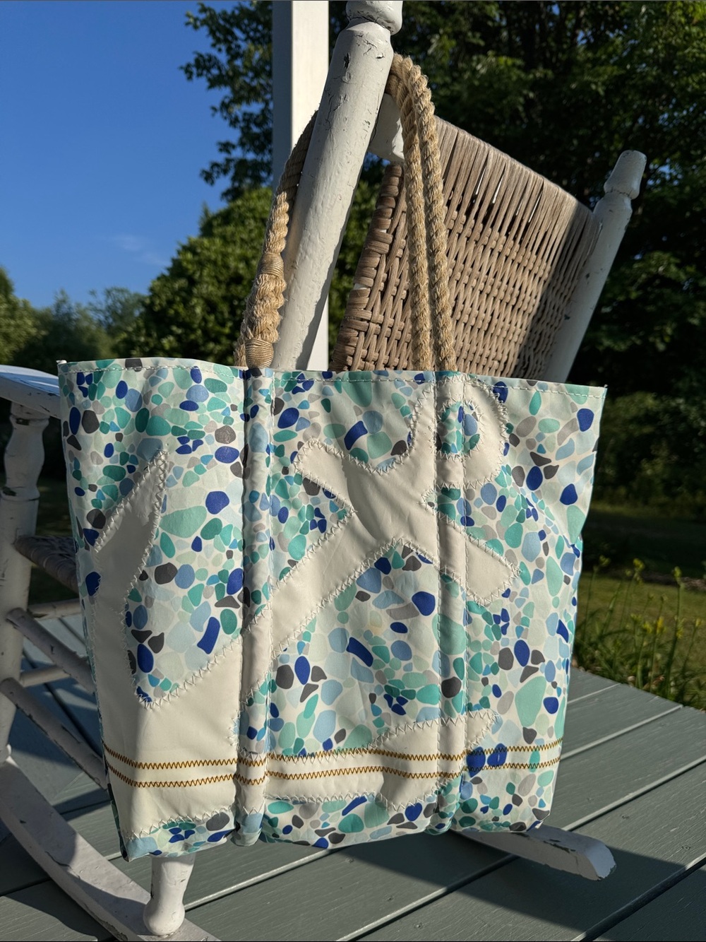 Sea Bags Medium Tote with Anchor and Seaglass